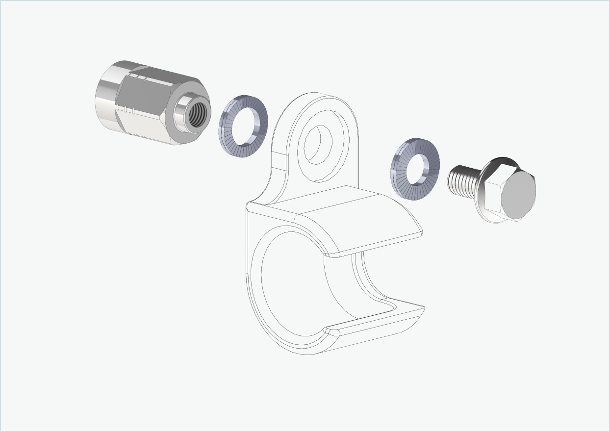Adaptador eje macizo - M12 x 1,25