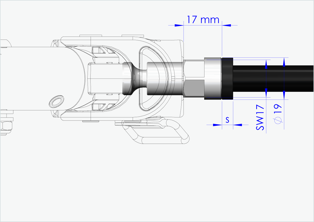 Eje pasante con adaptador / M12 x 1,25 | para remolques Croozer a partir de 2018