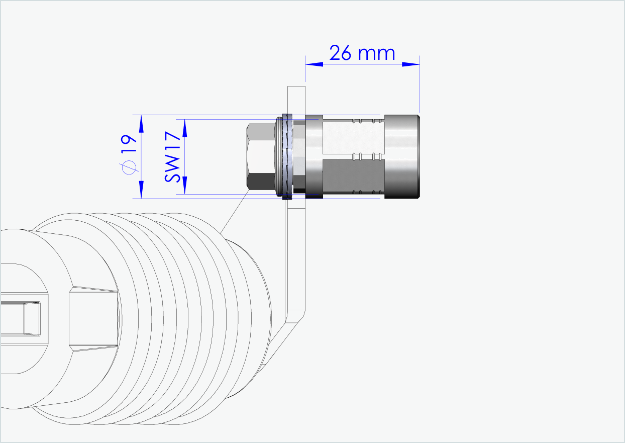 Adaptador eje macizo - FG 10.5 - (13/32 x 26)