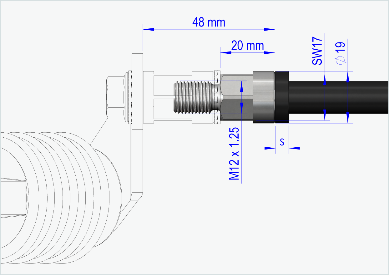 Eje de liberación rápida con sistema intercambiable / M12 x 1,75