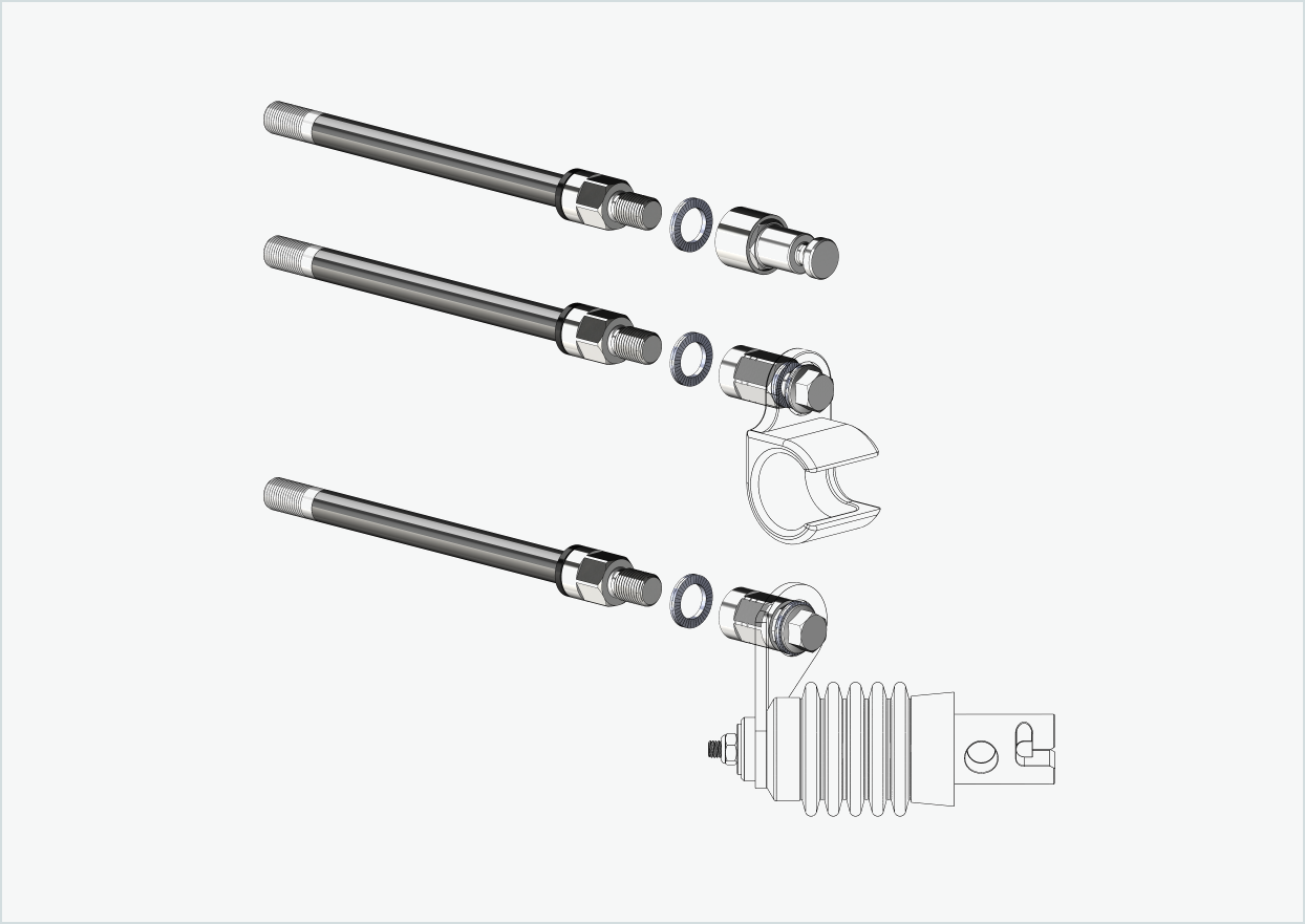 Eje de cierre rápido con sistema intercambiable / M12 x 1,50