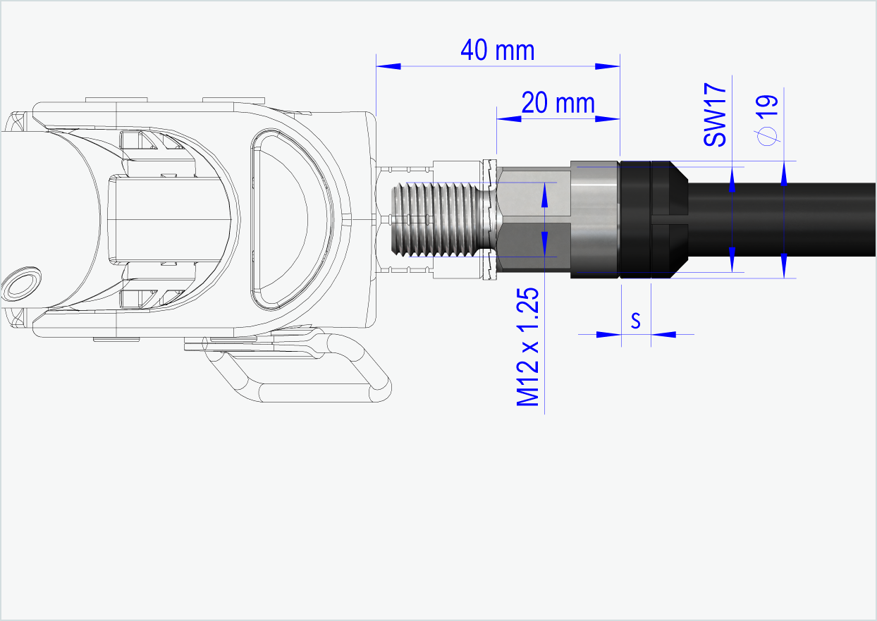 Eje pasante Syntace (X-12) con sistema intercambiable / M12 x 1,50