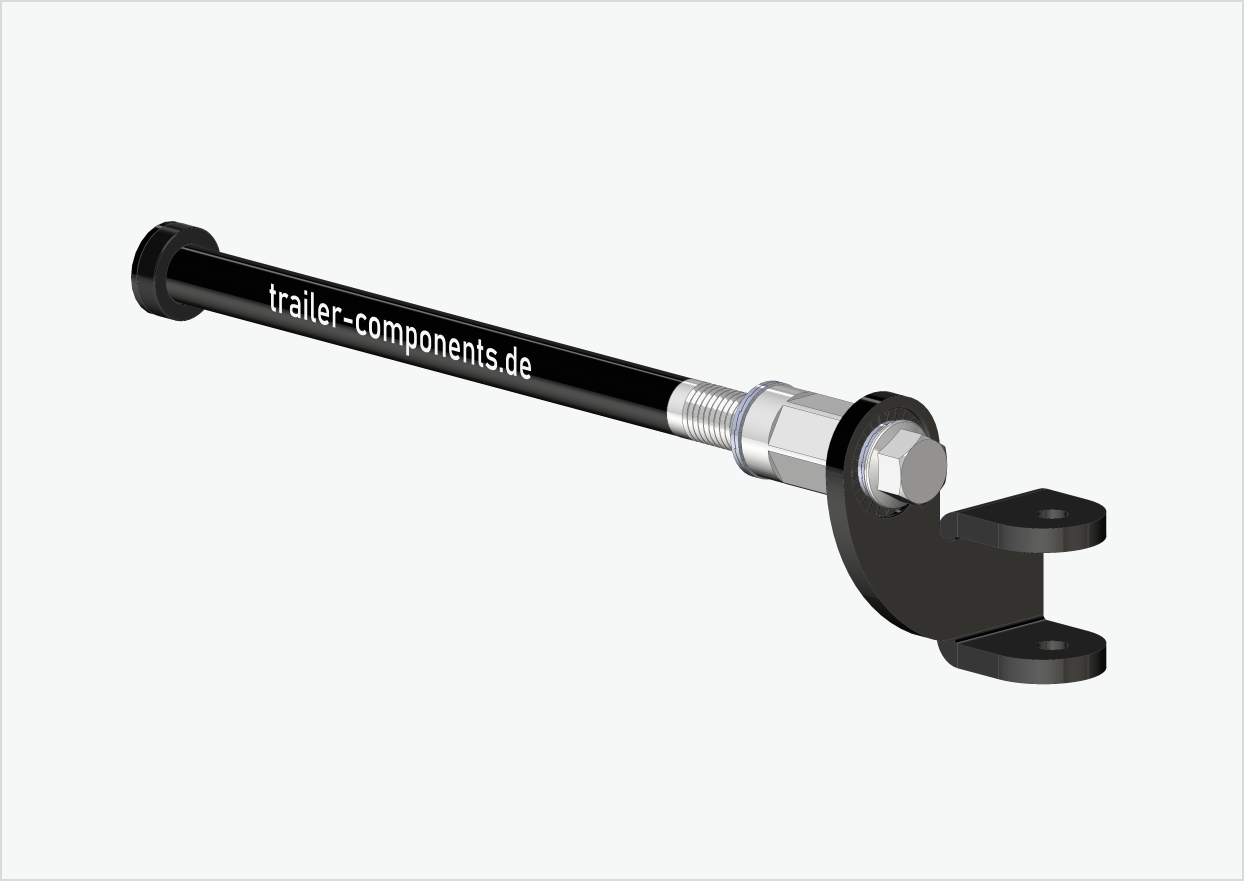 Eje pasante universal con adaptador para TOUT TERRAIN | para rosca izquierda M12 x 1,50 - apto para Thule, Qeridoo, Burley, Prophete, Hamax, Trixie y muchos más.