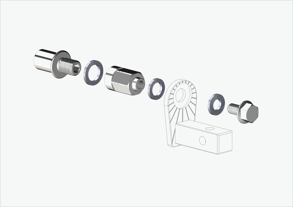 Vaquero 4 - Adaptador de rosca corto - M12 x 1,25 | Paquete con adaptador universal