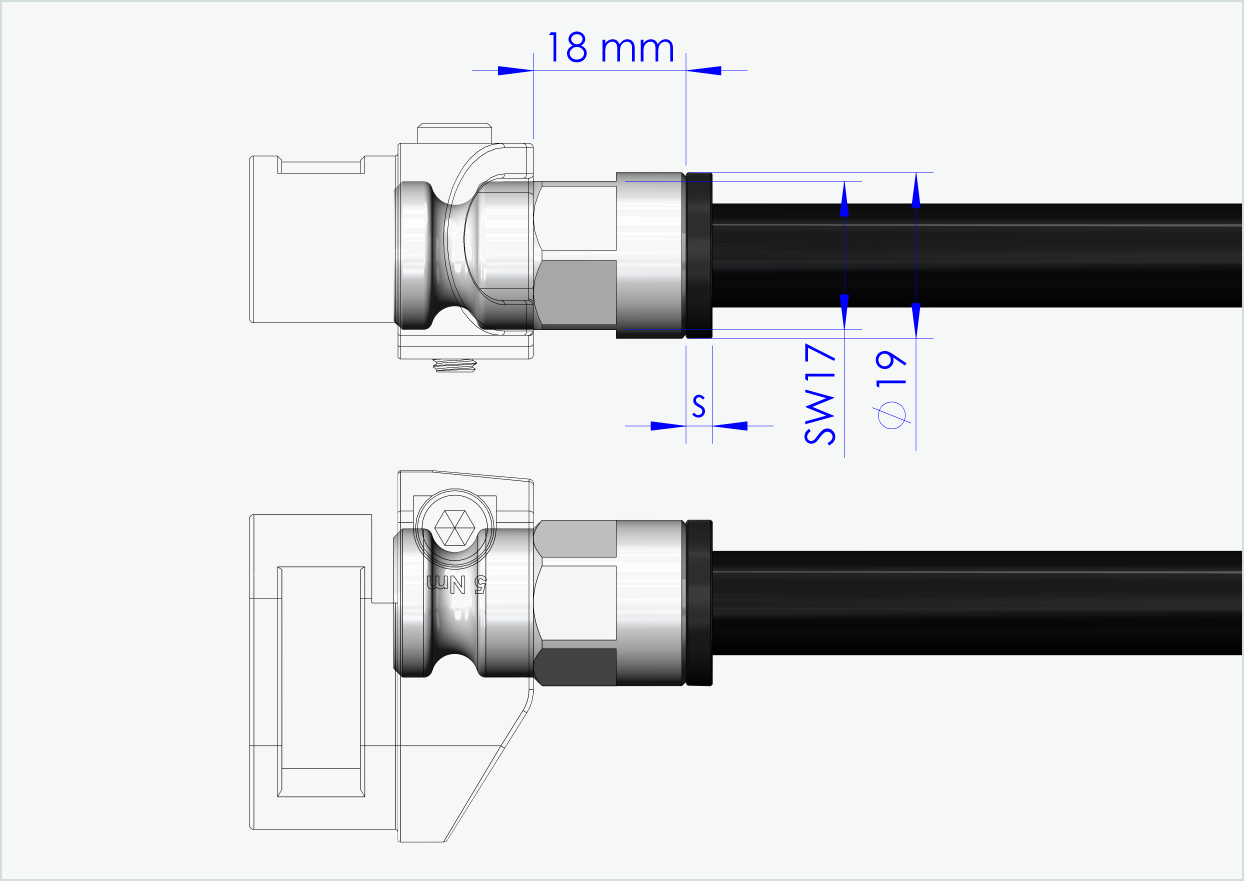 Eje pasante con adaptador / M12 x 1,00 | para remolques Leggero con sistema BECCO