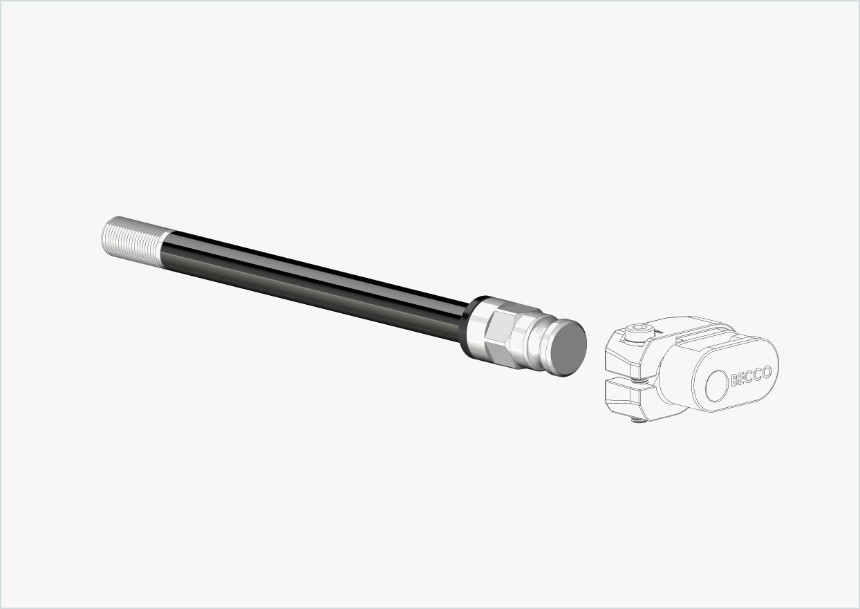 Eje pasante con adaptador / M12 x 1,75 | para remolques Leggero con sistema BECCO