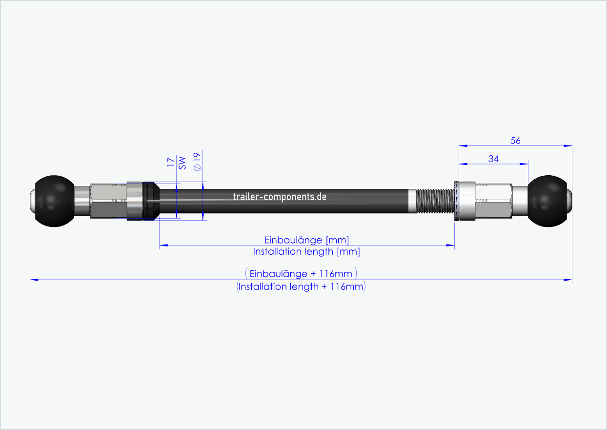Eje pasante Syntace (X-12) para Burley COHO XC / M12 x 1.50