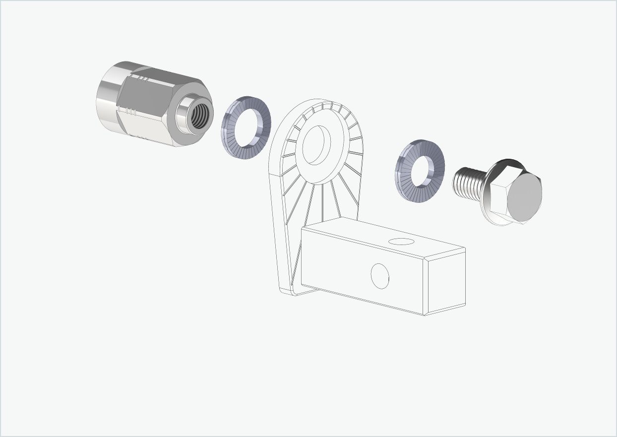 Adaptador eje macizo - M10 x 1,00