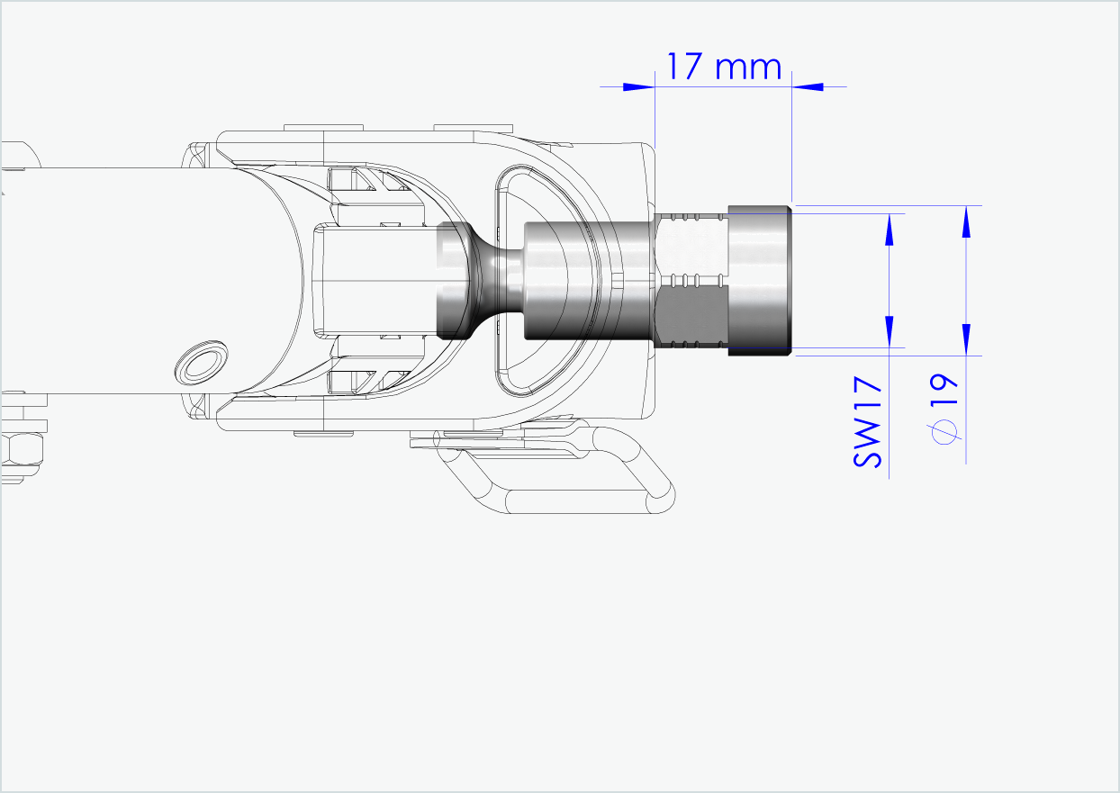 Adaptador eje macizo - M10 x 1,00 | para remolques Croozer a partir de 2018