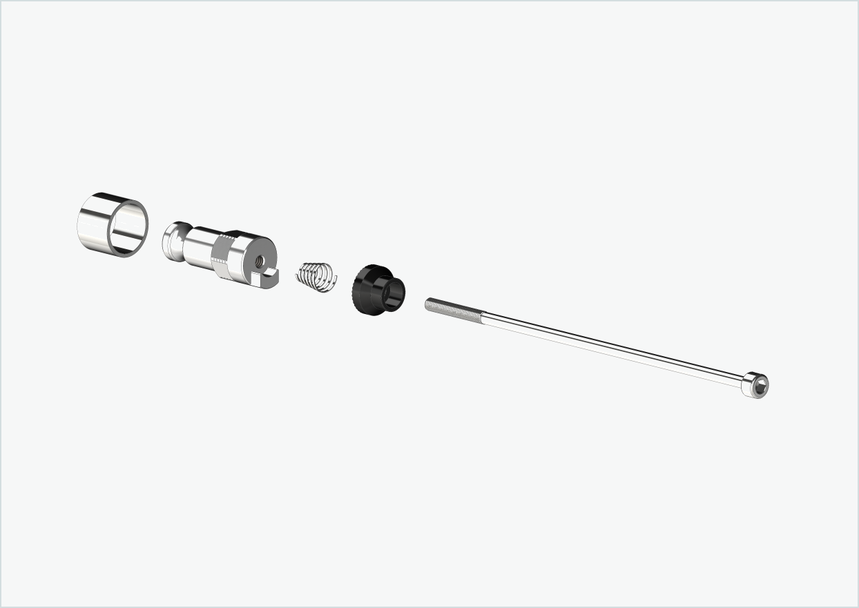 Eje de liberación rápida con adaptador (para remolques Croozer a partir de 2018) | Longitud de sujeción 154mm - 165mm