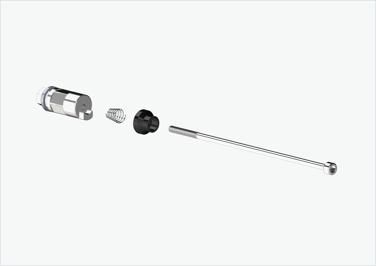 Eje de liberación rápida con adaptador poligonal | longitud de sujeción 154mm - 165mm