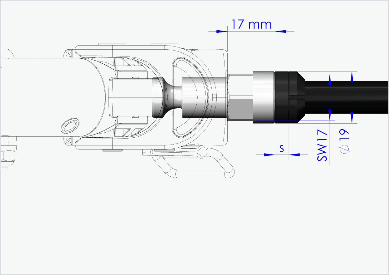 Eje pasante Syntace (X-12) con adaptador / M12 x 1,00 | para remolques Croozer a partir de 2018