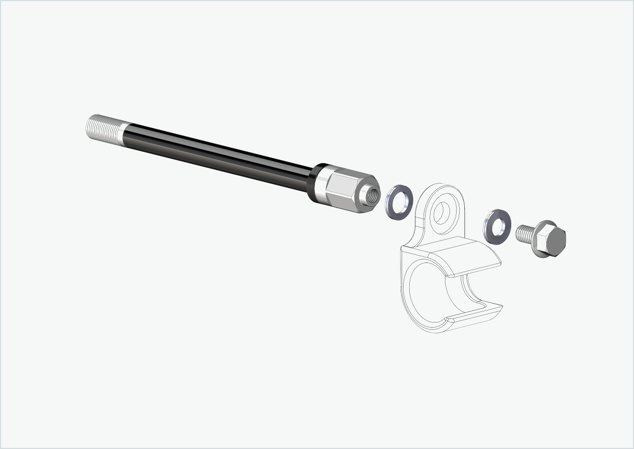 Eje pasante con adaptador Universal / M12 x 1,75