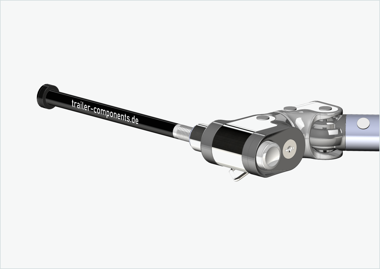 Eje pasante con adaptador Croozer para TOUT TERRAIN | para rosca izquierda M12 x 1,50 - apto para remolques de bicicleta Croozer a partir de 2018