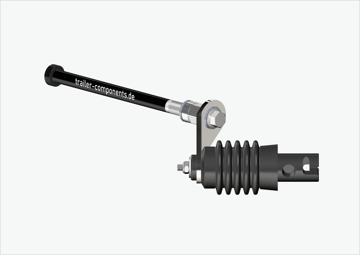 Eje de cierre rápido con adaptador Weber para TOUT TERRAIN | para rosca izquierda M12 x 1,50 - adecuado para embragues Weber tipo: E - EL - ES