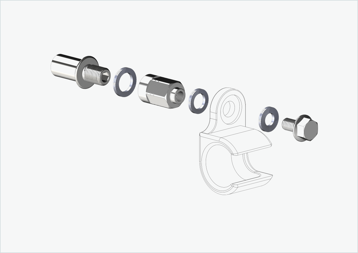 Vaquero 4 - Adaptador de rosca largo - M12 x 1,25 | Paquete con adaptador universal