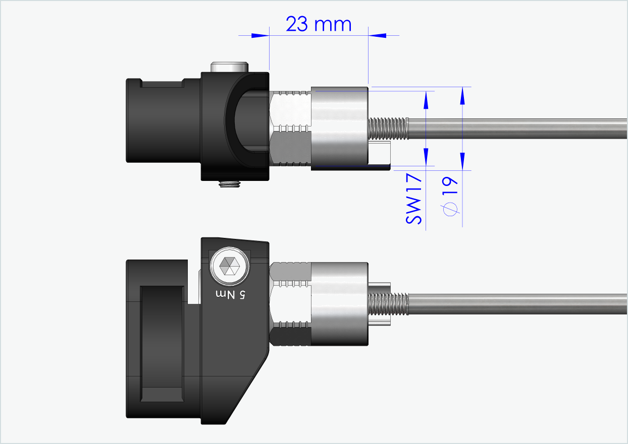 Eje de cierre rápido con adaptador para Leggero con sistema BECCO | longitud de sujeción 154mm - 165mm