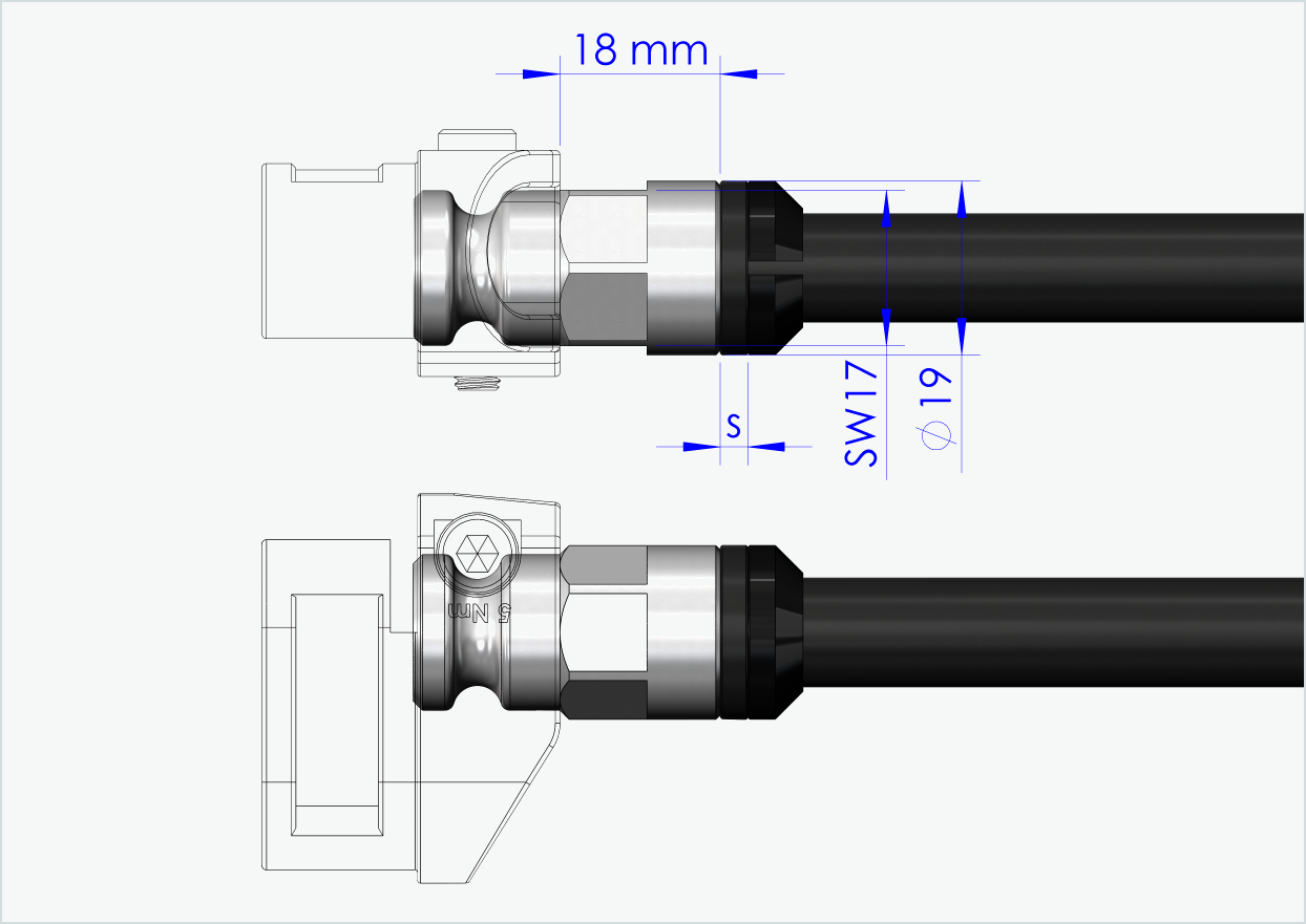 Eje pasante Syntace (X-12) con adaptador / M12 x 1,00 | para remolques Leggero con sistema BECCO