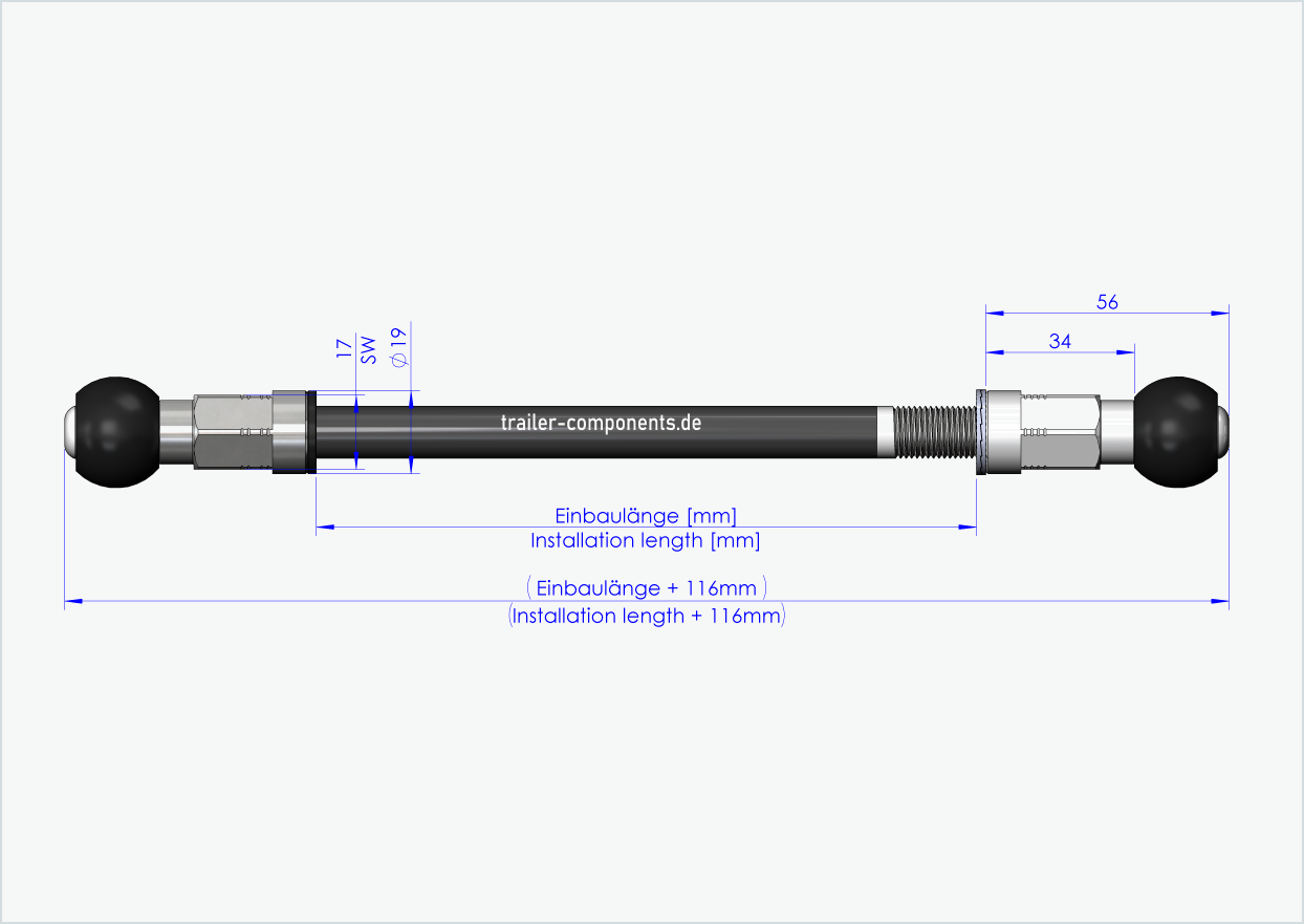 Eje pasante para Burley COHO XC / M12 x 1.75