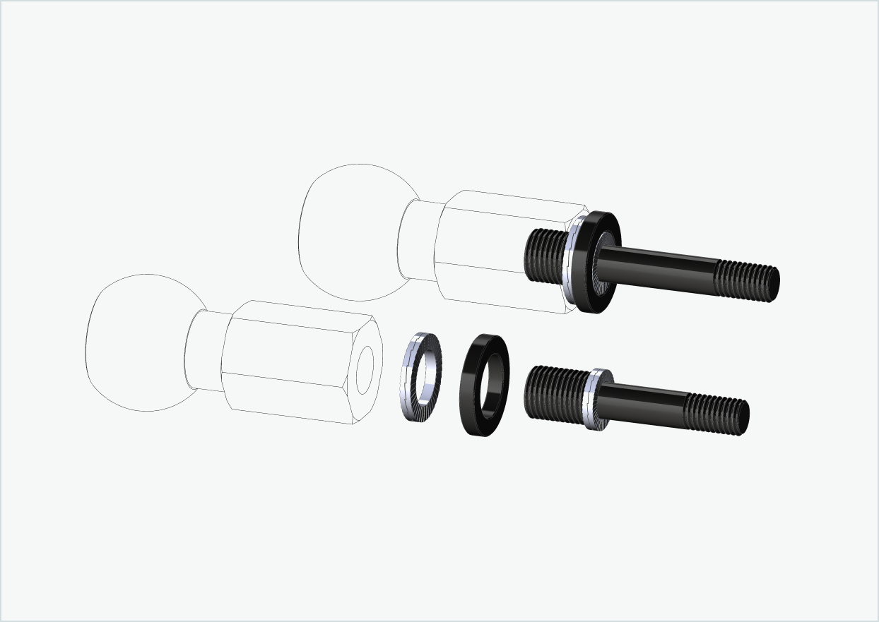 Juego de adaptadores de rosca Burley COHO XC (30mm/36mm) | para Rohloff Speedhub 500-14 / A12