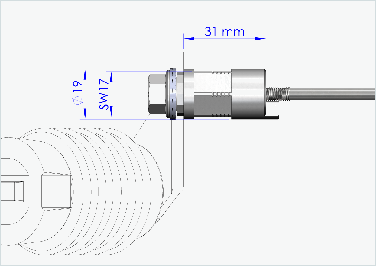 Eje de liberación rápida con adaptador poligonal | longitud de sujeción 143mm - 153mm